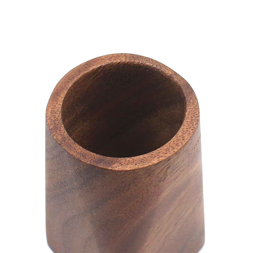 Walnut Wooden Pencil Box, Multiple-Use Desk Writing Stationary Organizer Wood Pen Holder Cups Office School Supplies Storage (Circular pen holder)