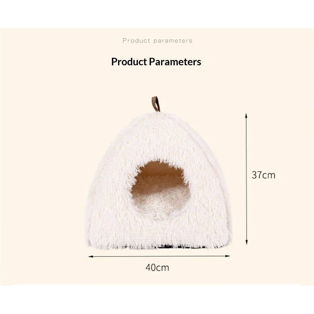 Rabbit Bed and Hideout, Warm Calming Cave Bed for Ferrets, Guinea Pigs, Hamsters and Other Small Animals (white S)