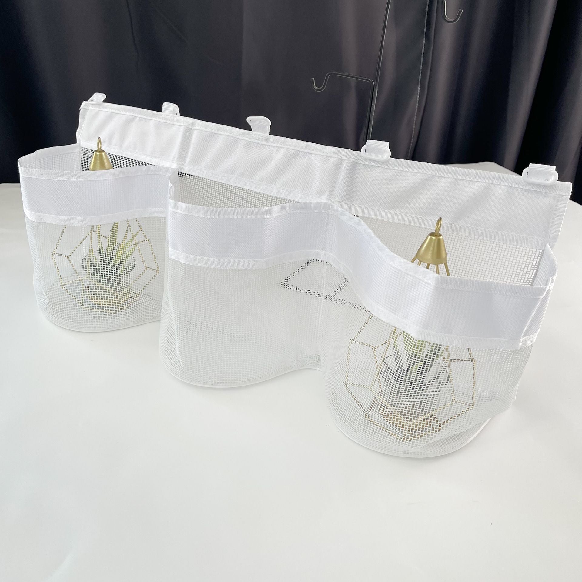 2pcs Bath Tub Toy Storage Organizer, Bathtub Toys Storage, Baby Bath Toy Organizer for Tub, Kids Toy Net Storage, Shower Basket Accessories Bath Toys Holder for Tub (White)