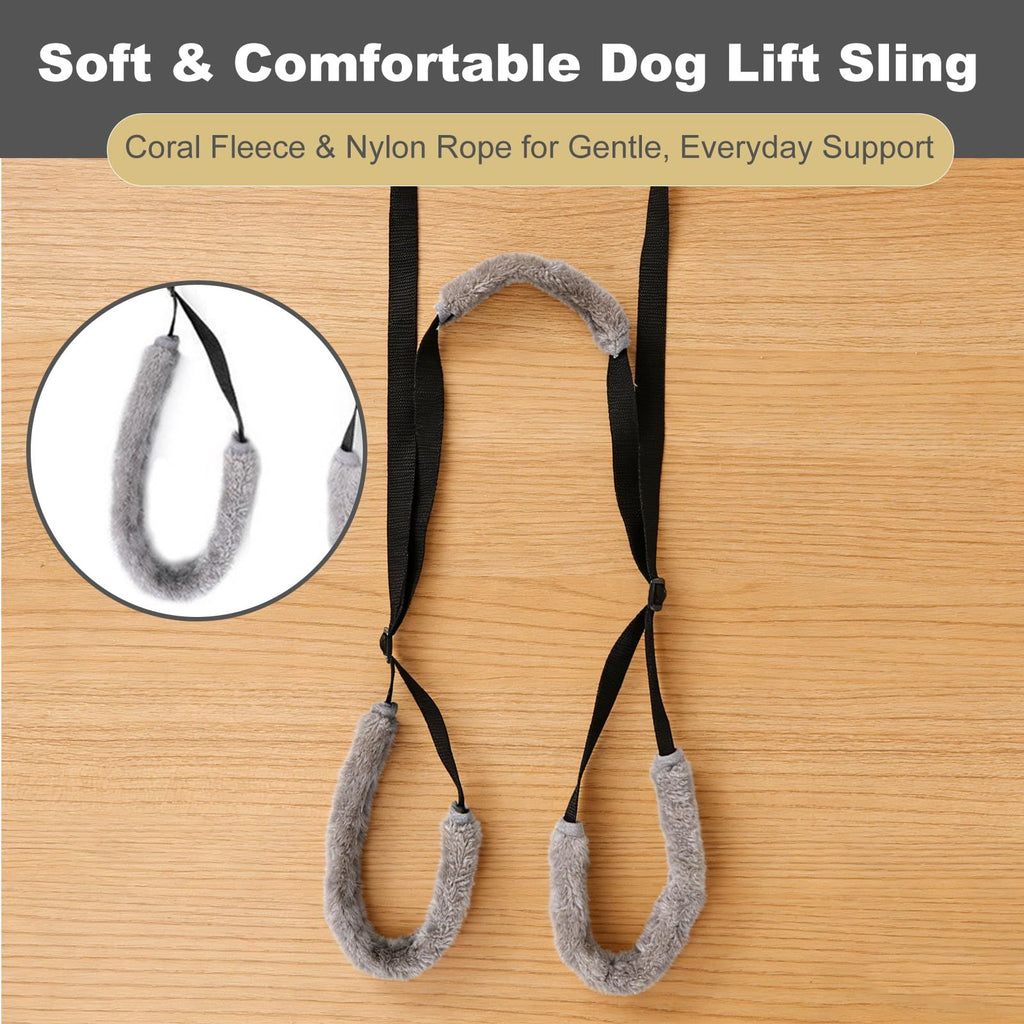 2pcs Sling for Dogs Back Legs Rear Support Harness for Paralyzed or Handicapped Pets Assistance Lift Slings for Hind Leg Mobility Small Dog Handicap Supplies for Joint Injuries and Stability Black