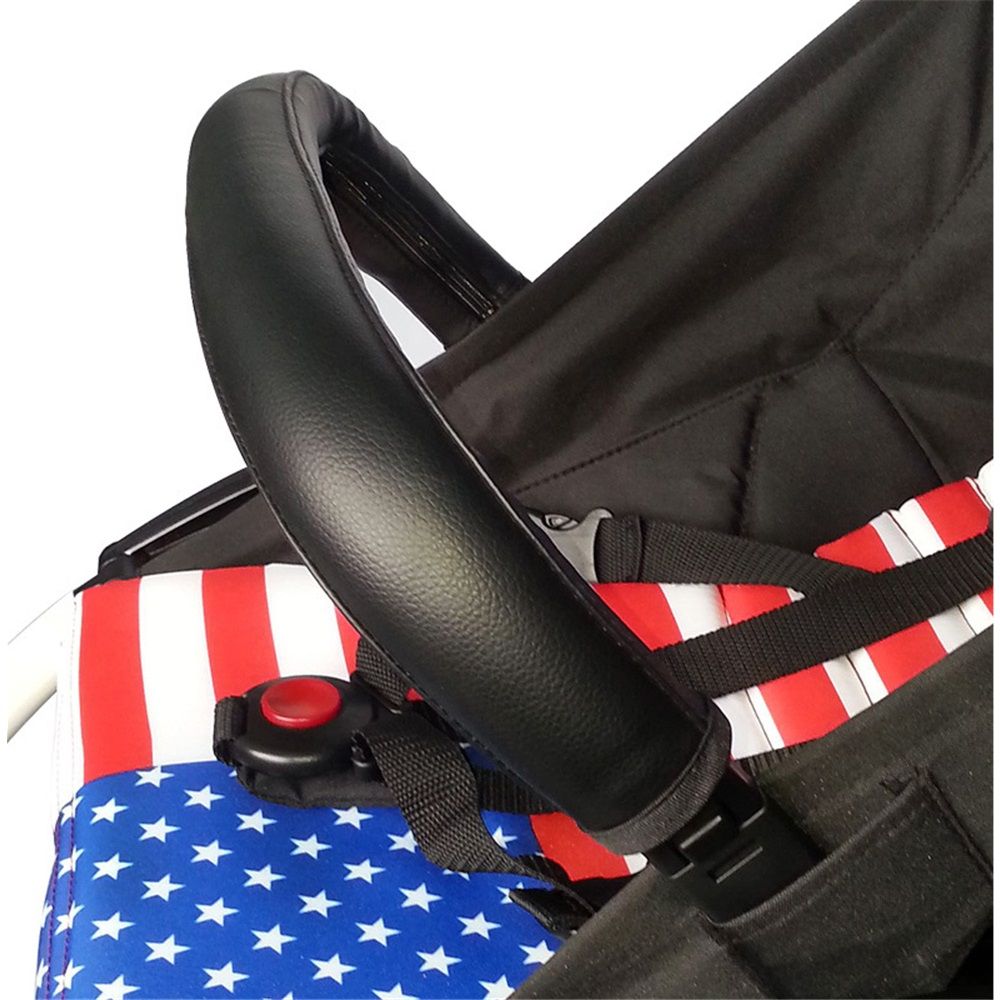 Leather Handle Sleeve Cover Compatible for ,Stroller Accessories,PU Sleeve Protect Case for  Armrest Bumper(Black)