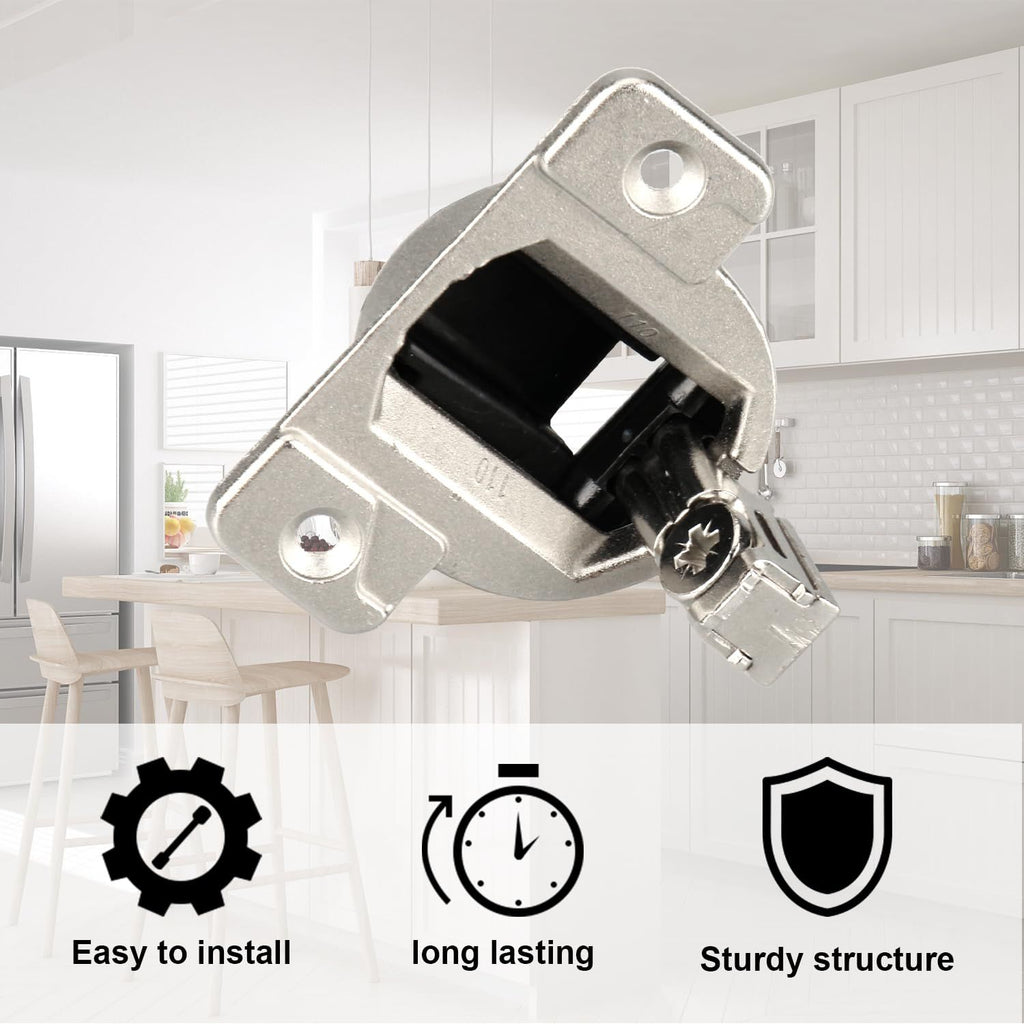 8pcs Replacement for 110 Degree Screw-in Compact 33 Hinge, 8-Pack, Cabinet Door Hinges to Replace Original Cabinet Hinges(Please bring your own screws)