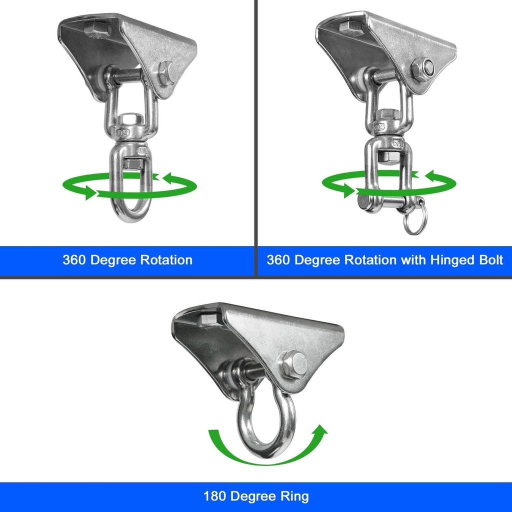 Stainless Steel Swivel Chain with 4 Snap Hooks for Heavy Bag, Gym Swing, Trapeze, and Hammock（70）