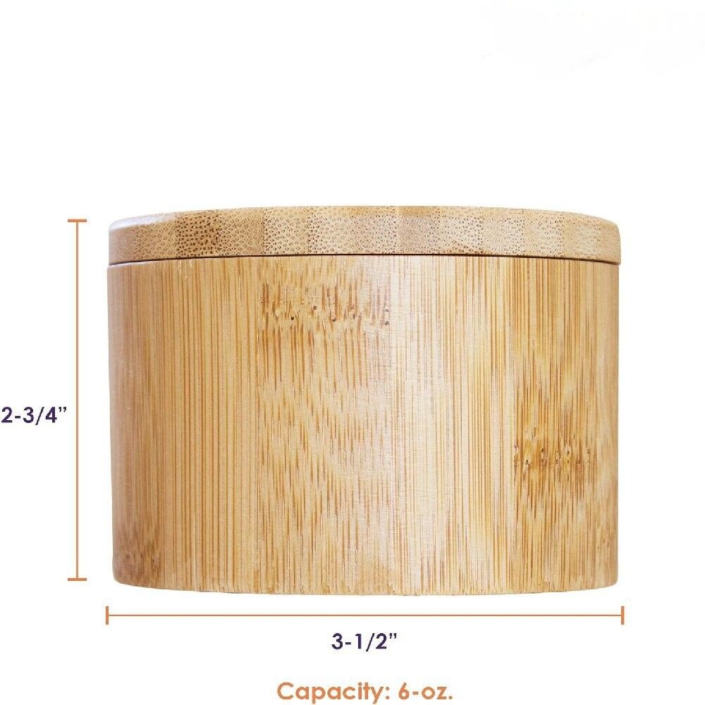 All bamboo salt pond bamboo storage box with magnetic rotating lid, seasoning box, household seasoning container