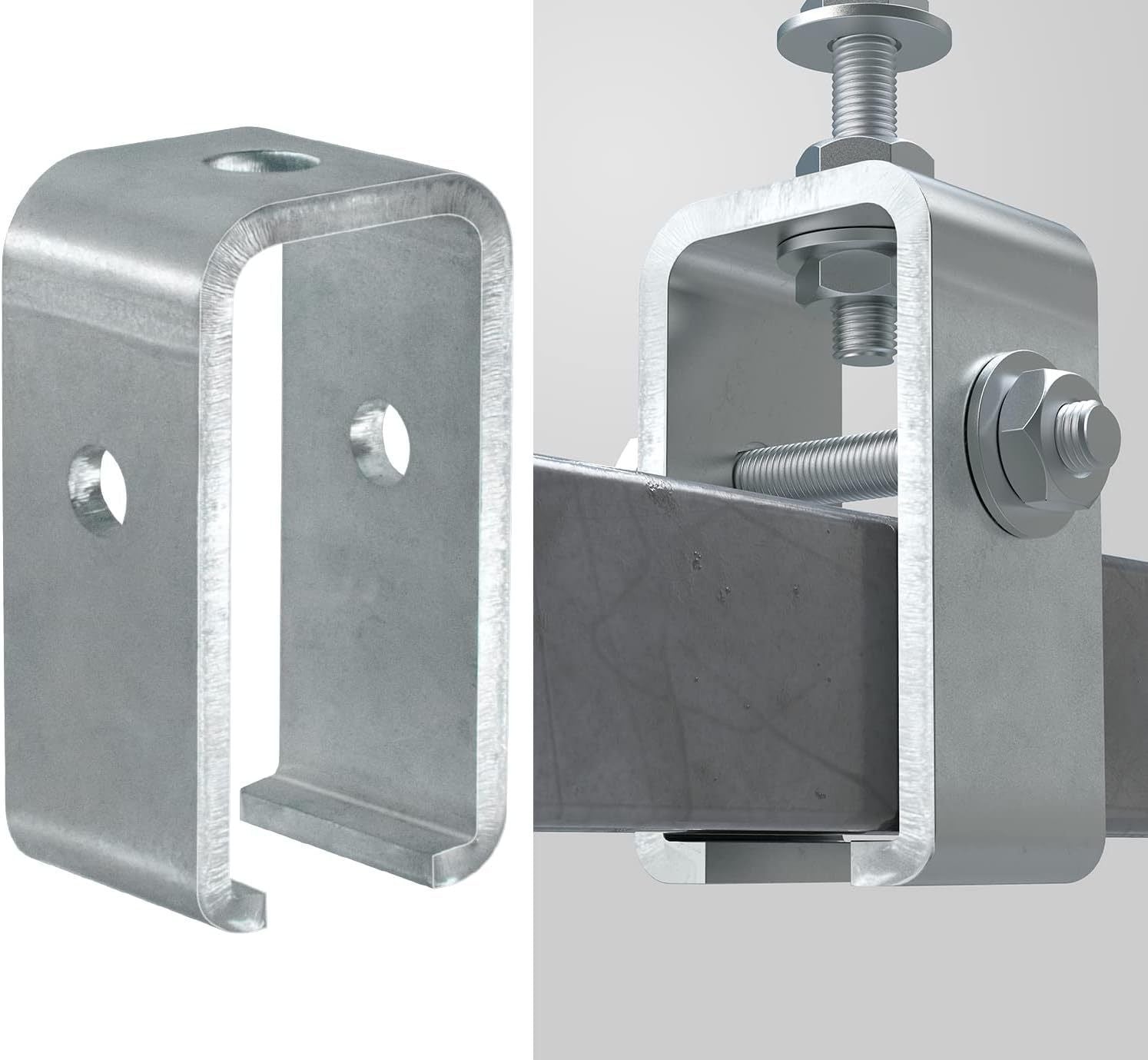 Stainless steel channel trolley track hanger support bracket 1-5/8 Intermediate Support Hange Bracket for All 1-5/8" Channel Trolley Track (2 Set)