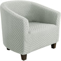 Chair cover, telescopic bucket chair cover, jacquard chair cover, circular sofa cover, armchair sofa cover, living room detachable furniture protector（ivory white）