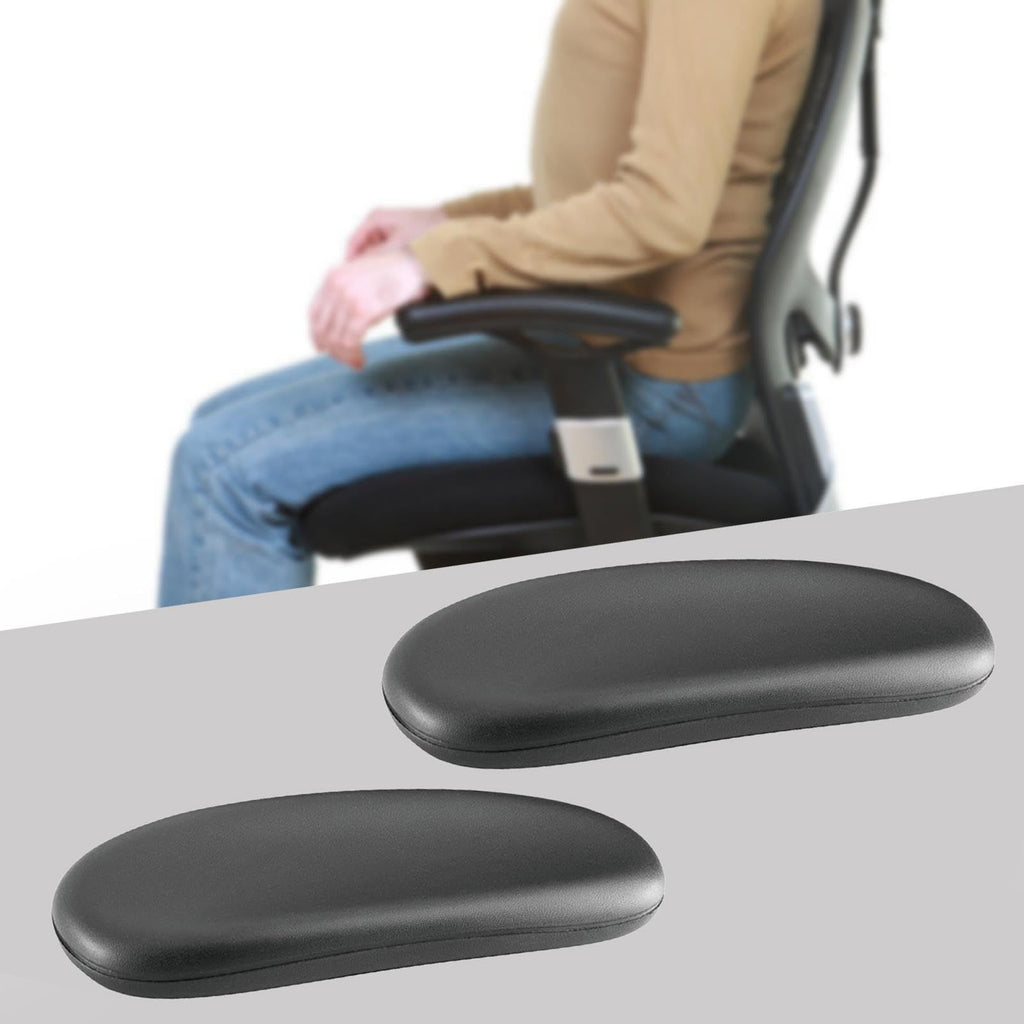 Office Chair Armrest Pads Replacement Fits Univeral Desk Chair Arms with Mounting Hole Patterns Screws, Desk Armrest Cover 25.5*9.5cm (Pack of 2)