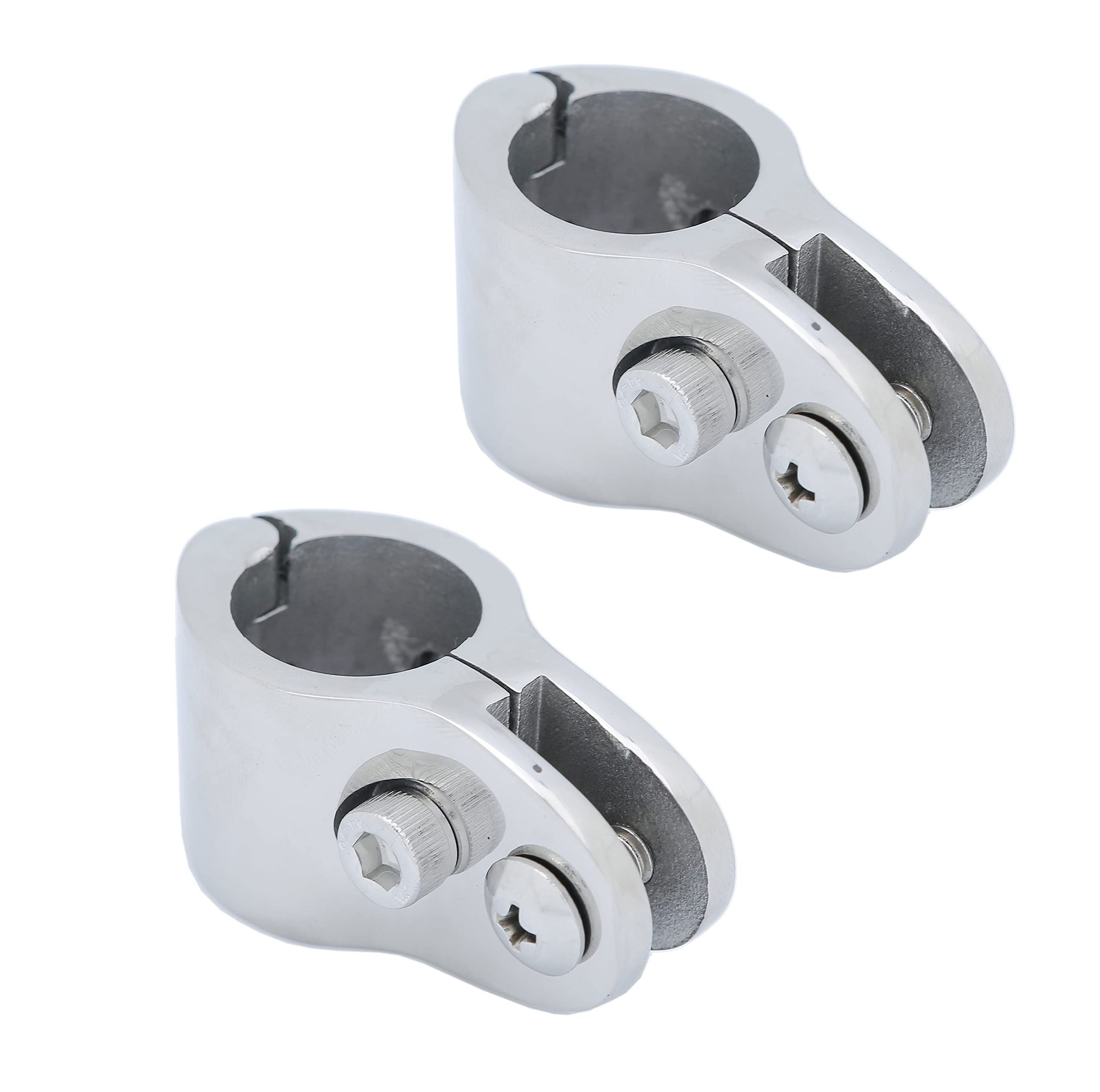 2pcs Top Jaw Slides with Quick Release Pin  Round Tubing, Top Hardware, 316 Stainless Steel Marine Hardware Pair （22mm）