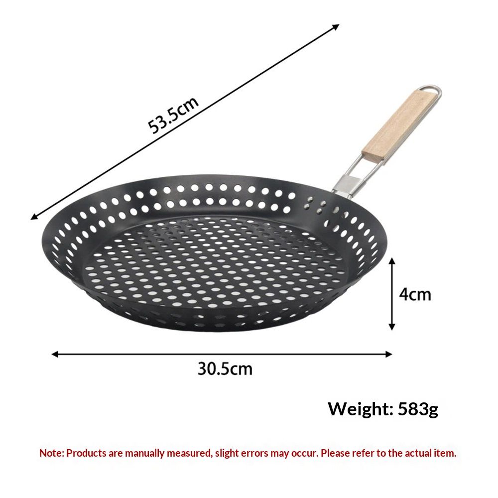BBQ Frying Pan with Holes, Non-stick BBQ Grill Pan,  Barbeque Woks Foldable circular non stick hollow barbecue plate