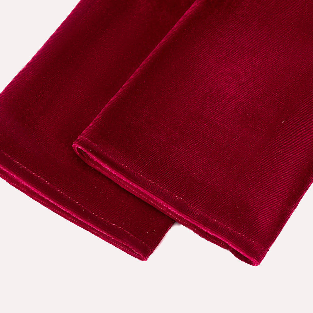 Long Velvet Gloves Women Touchscreen  Stretchy Special Occasion  Costume Evening Opera Gloves（Wine red color, length 53cm）