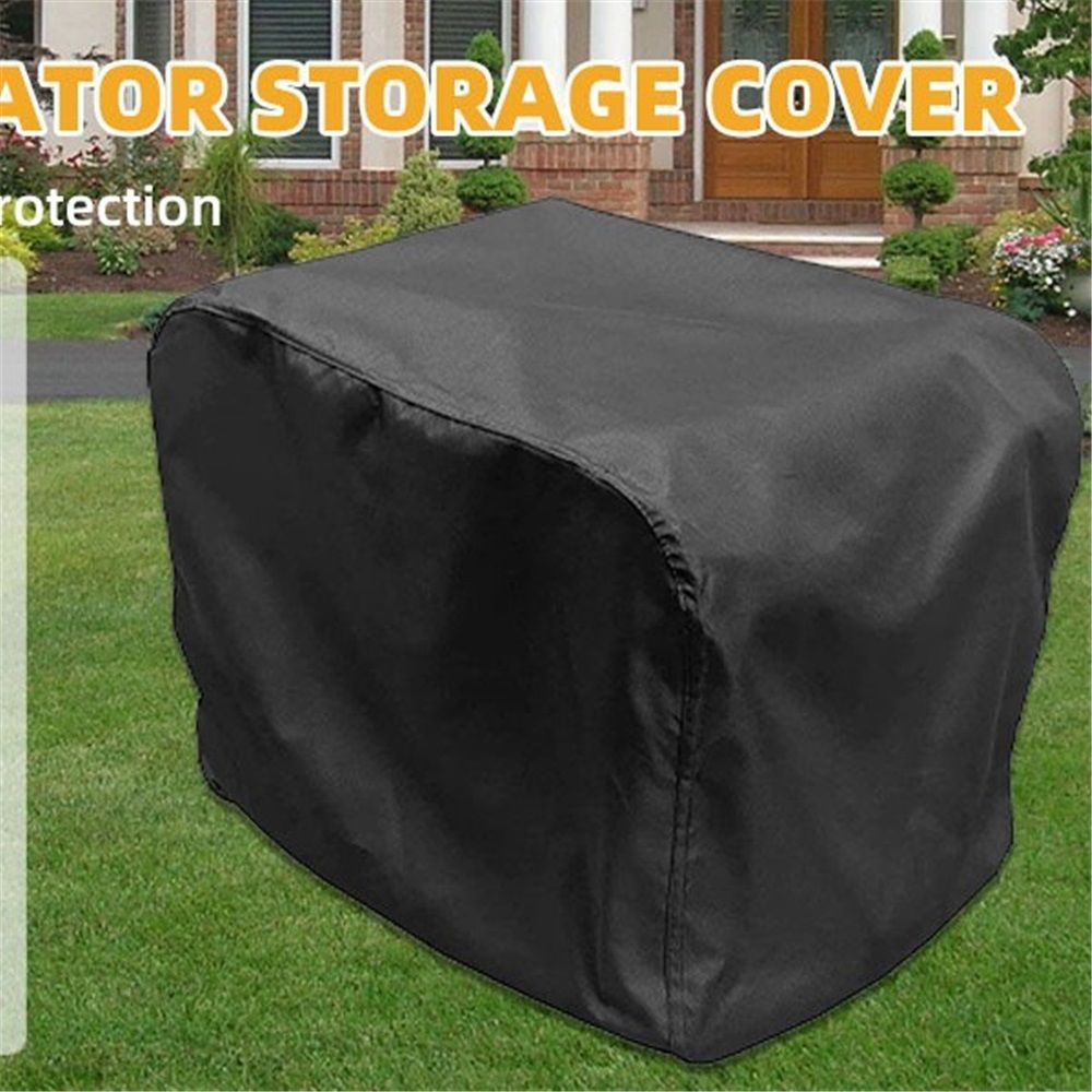 Generator Cover Waterproof, Heavy Duty Thicken 600D Polyester with Elastic Drawstring, Weather/UV Resistant Generator Cover for Universal Portable Generators Watt (black 52*27*32CM)