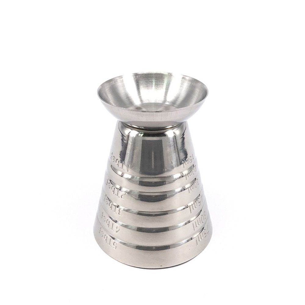Stainless steel magic measuring cup 304 mixing measuring cup ounce cup measuring spoon 75ml multifunctional cocktail glass