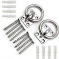 2Pcs M5 Stainless steel hook rope pull ring/square eye plate/marine deck hardware rigging/door buckle yacht accessories Screws Included