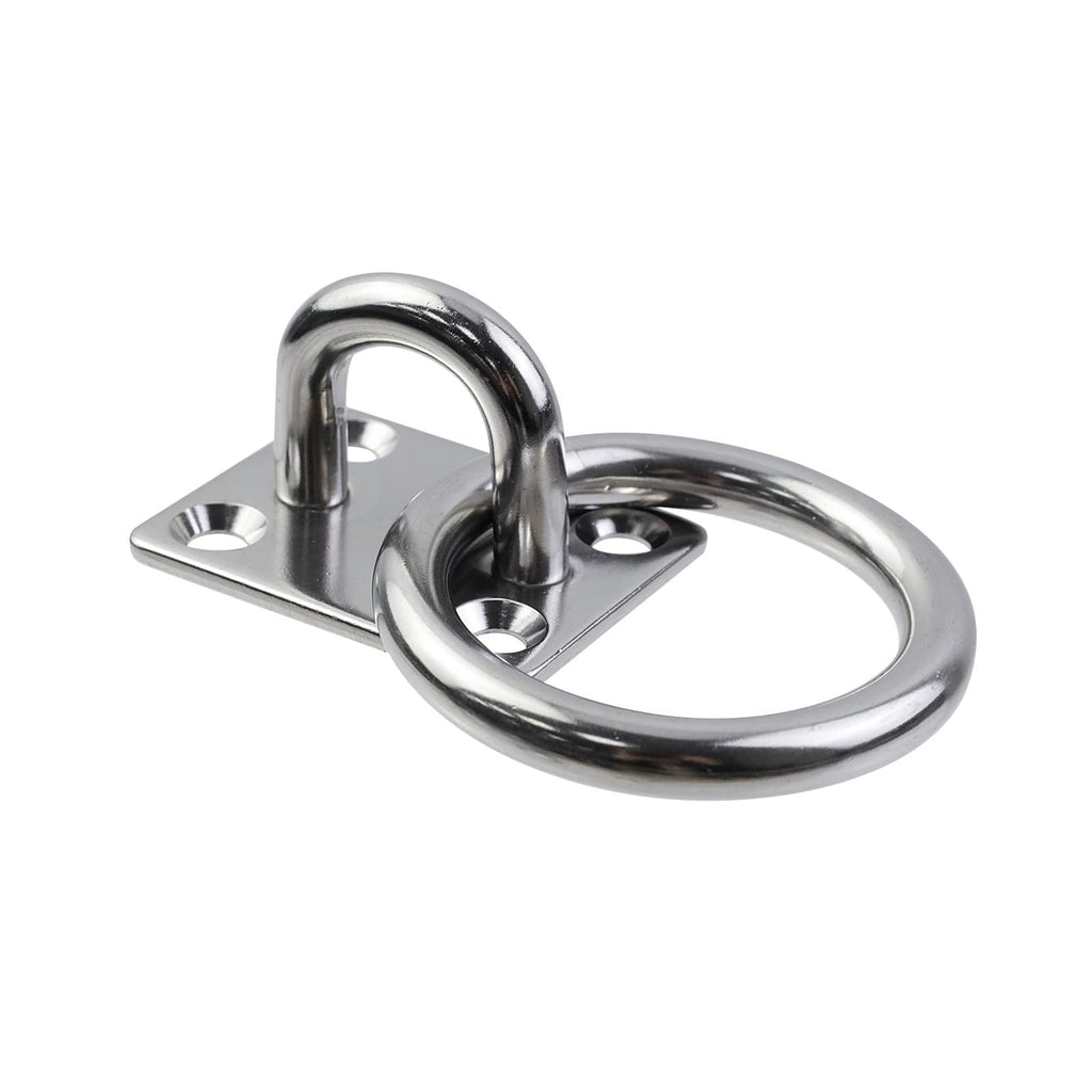 2Pcs M5 Stainless steel hook rope pull ring/square eye plate/marine deck hardware rigging/door buckle yacht accessories Screws Included