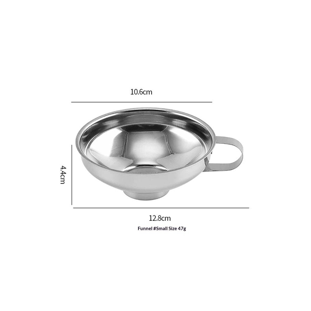 Stainless Steel Canning Funnel with Handle for Wide and Regular Jars & Canning Jars, Wide-Mouth Funnels for Transferring Liquid and Dry Ingredients, Fluid, Oil, Powder, Beans & Jams（small size）