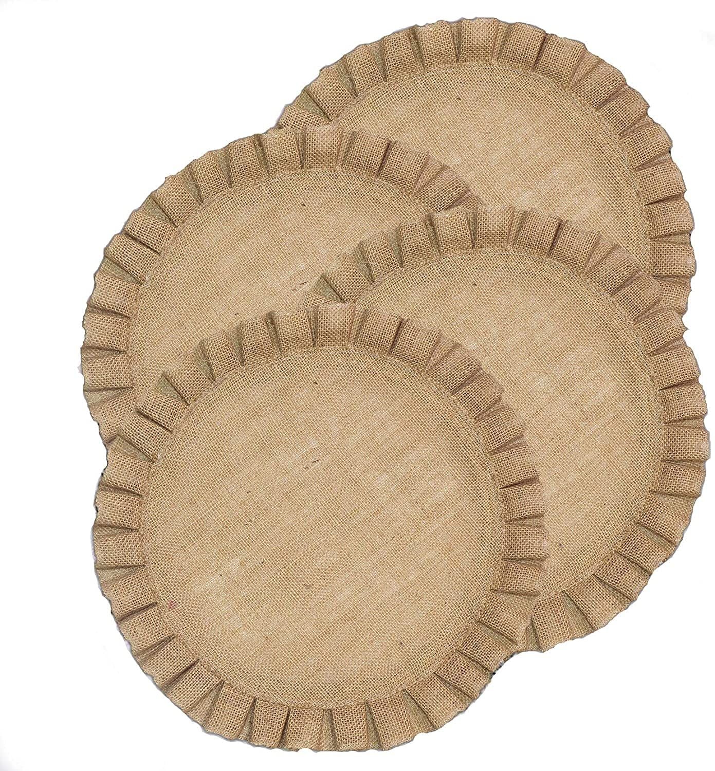 4pcs Handmade Round Table Placemats - Vintage Mats for Parties, Dining Table, Coasters - Decorative Placemats -