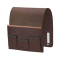 Sofa Armrest Organizer Non-Slip Bedside Armchair Caddy Storage Basket Bag Slip Resistant Couch Remote Control Holder Storage Bag for Cellphone,Tablet,Magazines,Glasses(Brown)