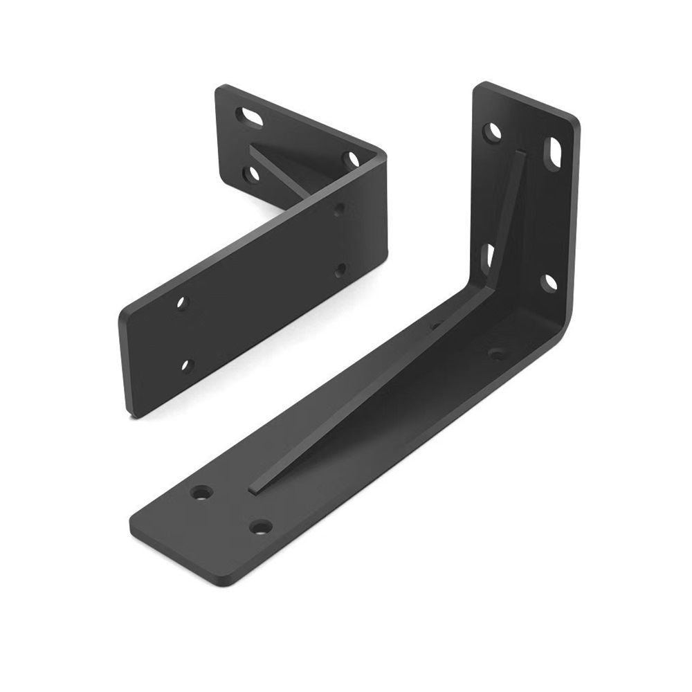 Shelf Brackets Heavy Duty, 8 inches Industrial Steel L Countertop Support  Load Capacity Black Metal Brackets for Shelves DIY Triangle(2Pcs)