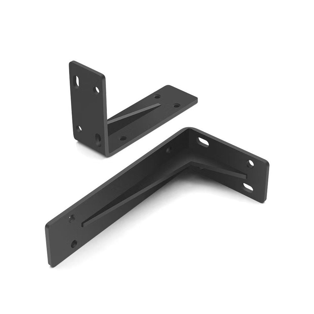 Shelf Brackets Heavy Duty, 8 inches Industrial Steel L Countertop Support  Load Capacity Black Metal Brackets for Shelves DIY Triangle(2Pcs)