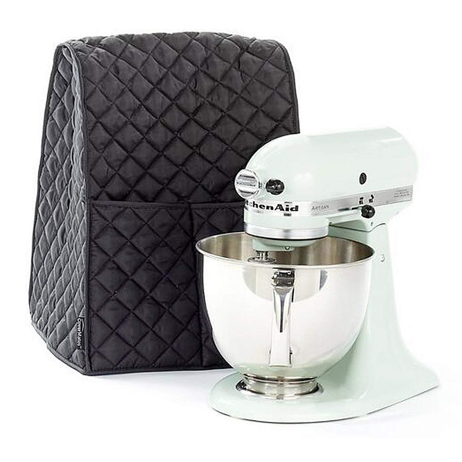 Tilt-Head Stand Mixer,  Dust Cover with Pockets for Accessories.Dust cover for household mixer(BLACK)
