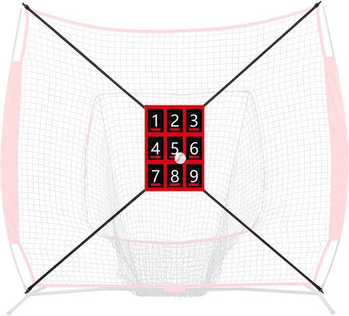 19.29 * 27.56in Clear Numbered Strike Zone,Adjustable and Durable Pitching Net with Strike Zone for Baseball&Softball Net,Applicable for Various Age Pitching Training