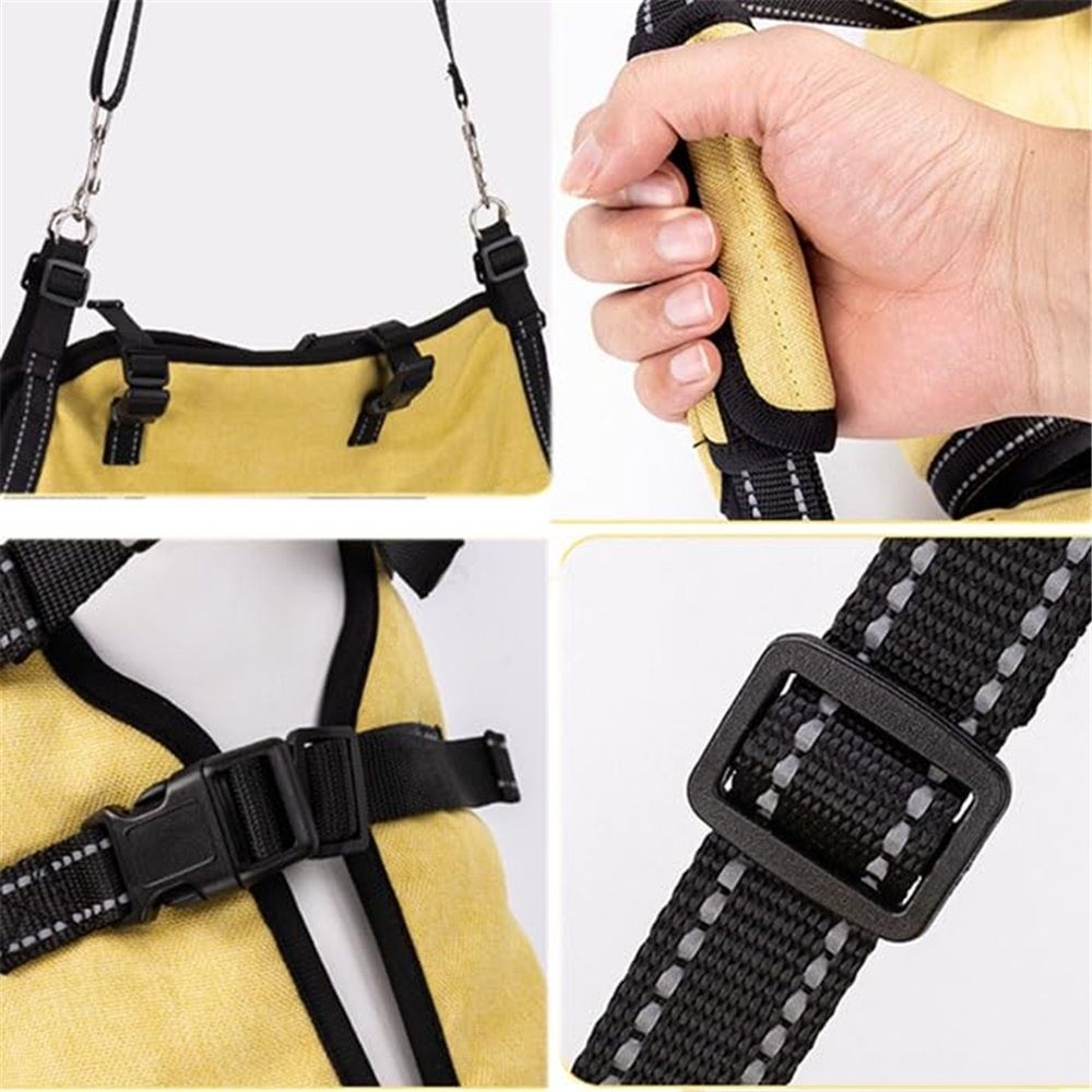 Dog Lift Harness Full Body Support & Recovery Sling Pet Lift Vest Mesh Adjustable Straps with Handle for Old, Joint Injuries, Arthritis,Disabled Dogs Walk(Yellow,S)