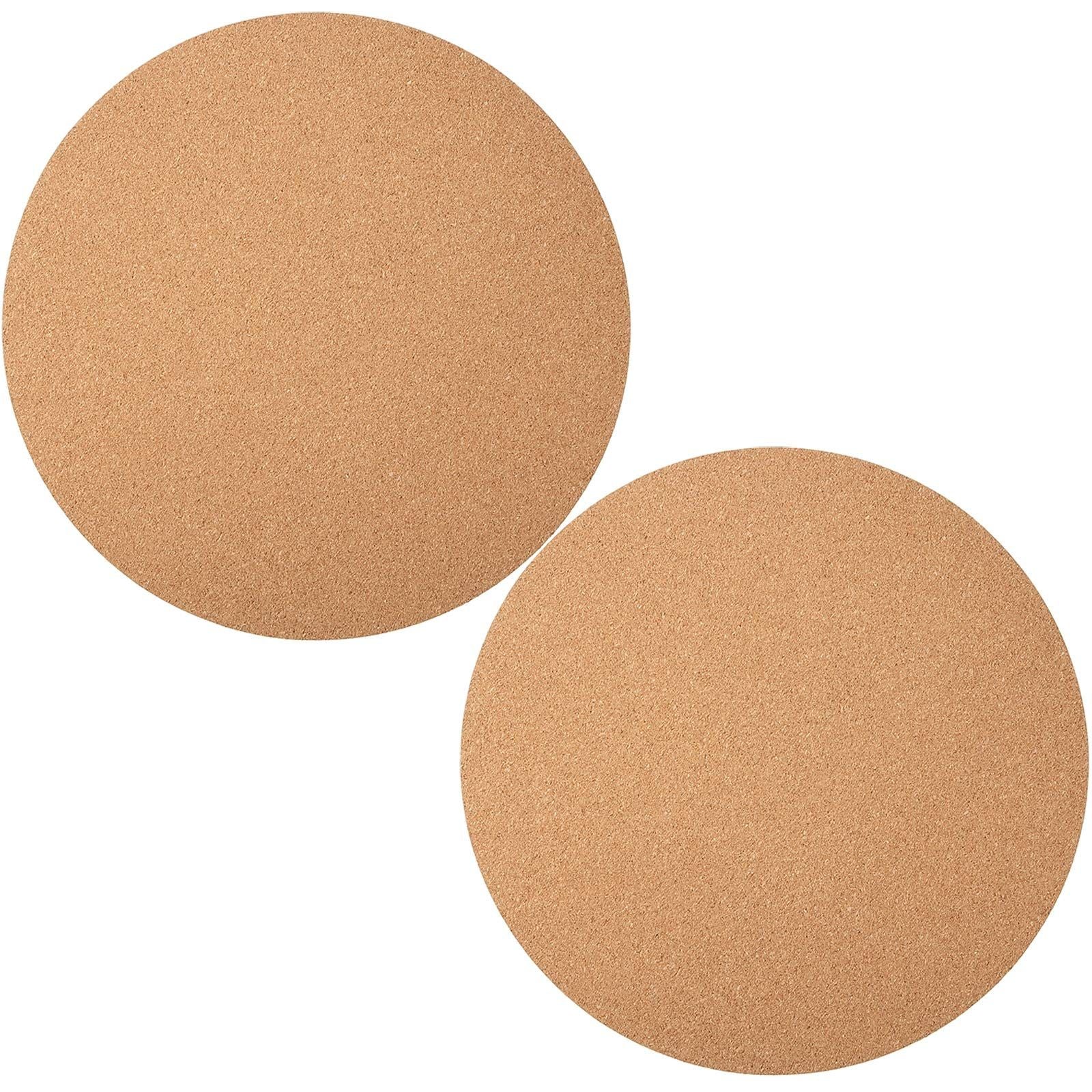 30cm Large Cork Plant Coasters, 2 Pieces Cork Plant Mats, Cork Coaster for Planters, Large Plant Coasters for House Plants Indoor Outdoor (Nude & Black)