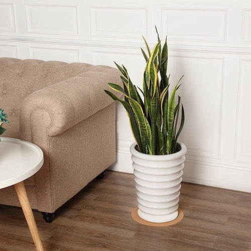 30cm Large Cork Plant Coasters, 2 Pieces Cork Plant Mats, Cork Coaster for Planters, Large Plant Coasters for House Plants Indoor Outdoor (Nude & Black)
