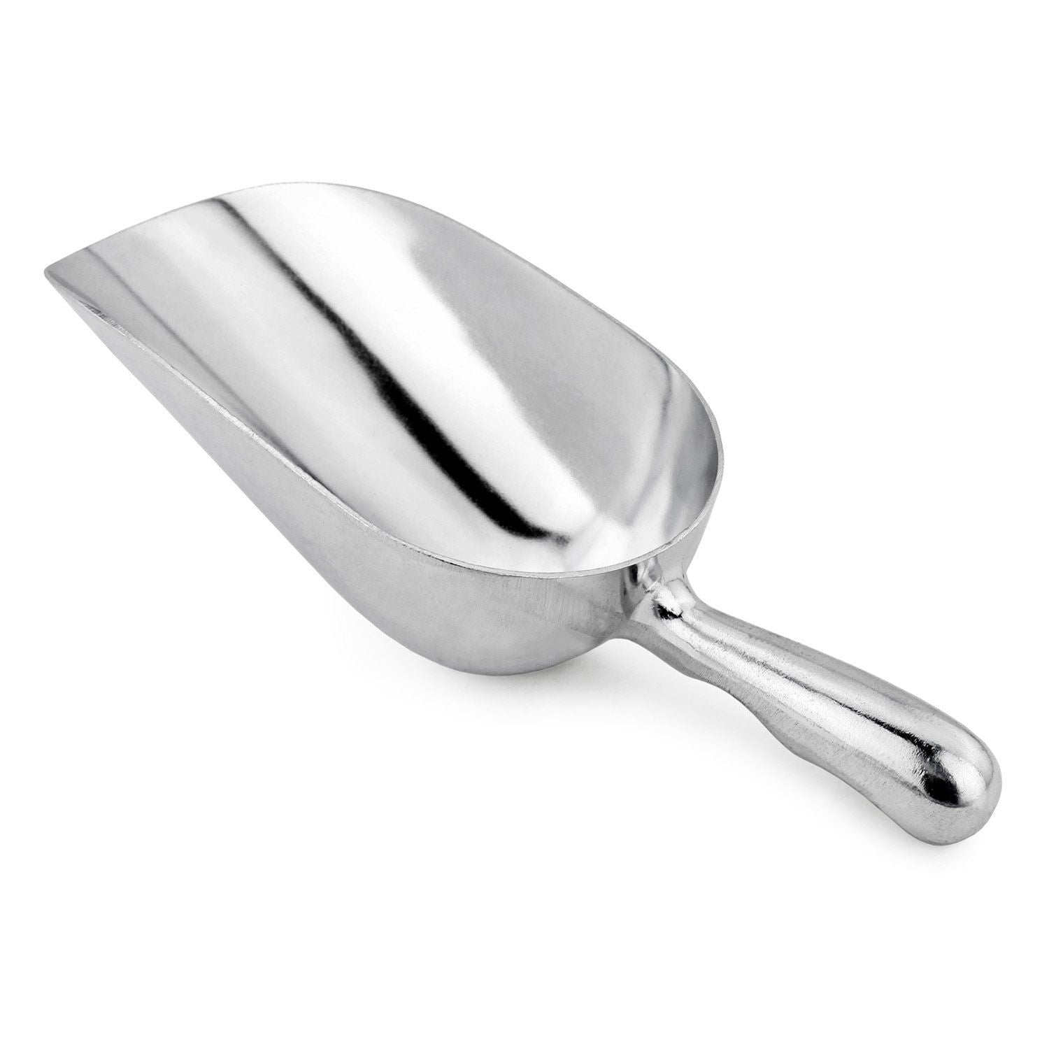One-Piece Cast Aluminum Round Bottom Bar Ice Flour Utility Scoop, 6 -Ounce, Silver Ice Cube Scoop Shovel Scoops Multipurpose Kitchen Spoon