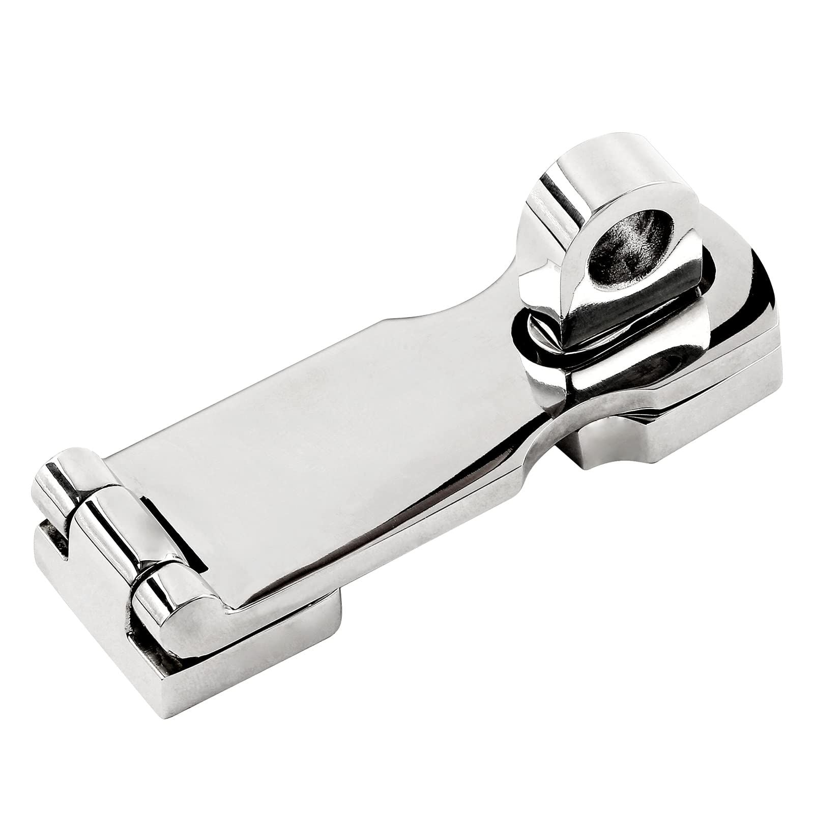 2 Pcs  Marine Grade Door Hasp, 316 Stainless Steel Swivel Safety Hasp, Heavy Duty Door Hasp with Turning Padlock Eye Mount