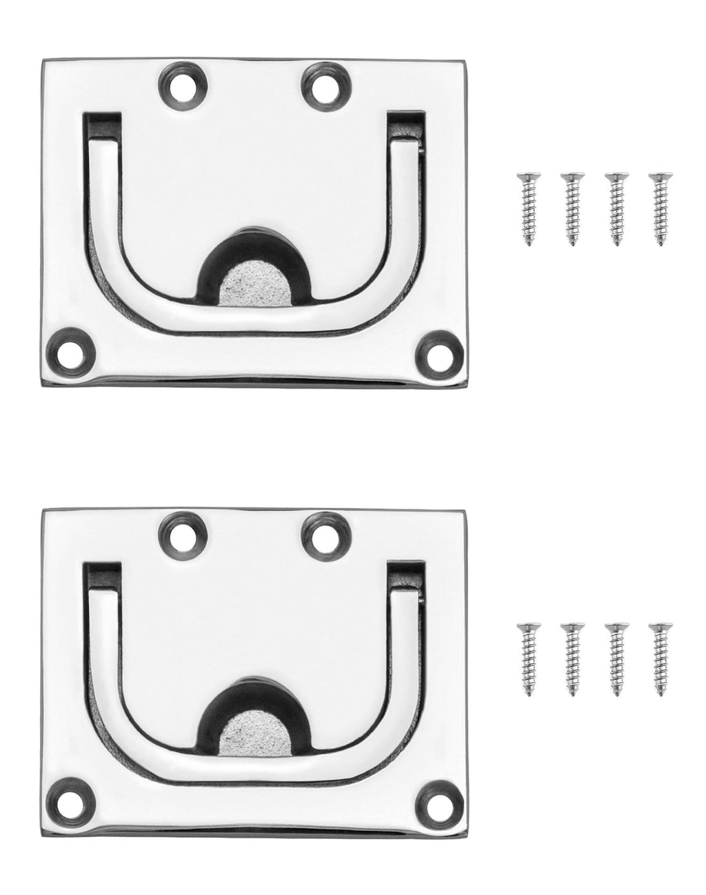 Stainless Steel Hatch Pull Flush Lift Solid Boat Ring Hatches Handles for Boat Deck Hatch Flush Ring Pull Home Furniture Drawer Cabinet Recessed Lid Handle (2 Pack)