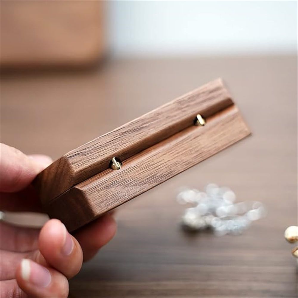 Wooden ring box, couple engagement ring box, wedding box, double slot white small jewelry box, earrings, bracelets, necklaces (white)does not include a ring