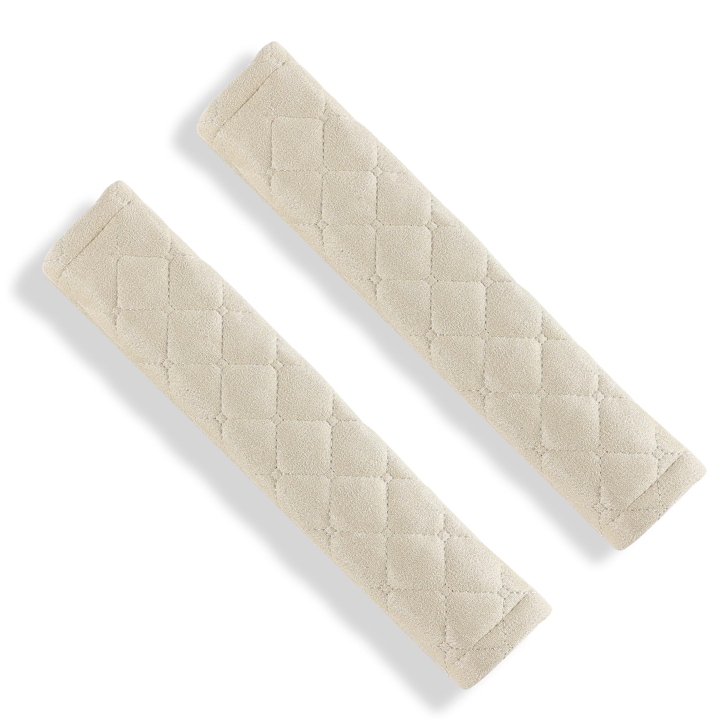 4 Pack Universal Car Seat Belt Pads, Adult Seat Belt Shoulder Strap Covers Harness Pad for Car/Bag,Soft Comfort Helps Protect You Neck Shoulder from The Seat Belt Rubbing (Beige)