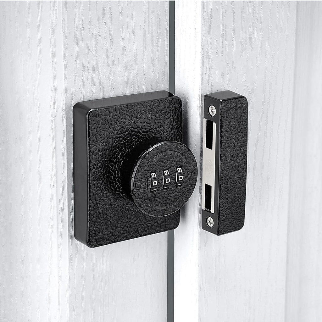 Closet Locks for Double Doors -3-Digit Keyless Cabinet Locks with Combination for Bifold Sliding Closet Door Lock with Code for Cupboard Pantry Barn Shed Door Black 1 Pack