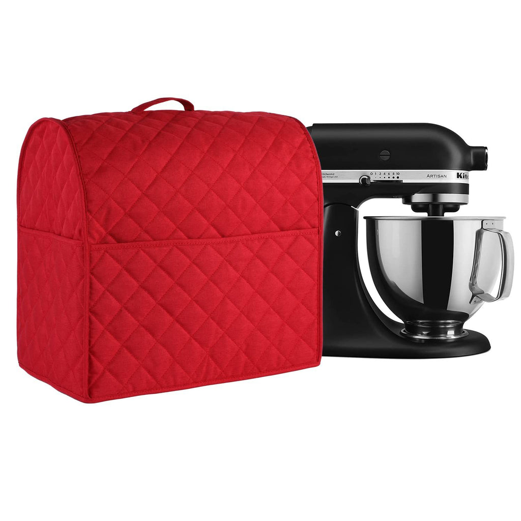 Stand Mixer Dust Proof Cover, Kitchen Mixer Accessories with Pockets and Handle, Waterproof(Red)