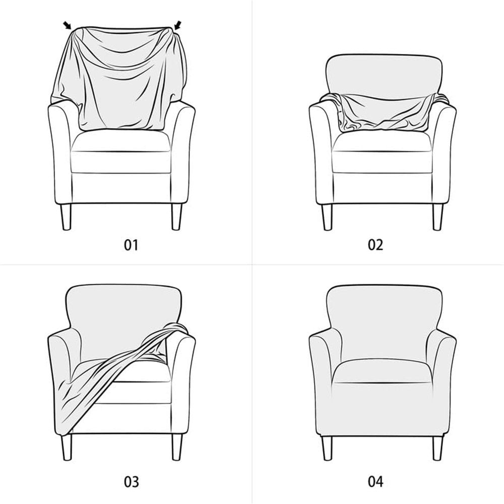 Stretch Chair Covers Banquet Armchair Slipcovers Knitted Armchair Sofa Covers Chair Slipcover Anti-Slip Furniture Protector for Living Room Friendly for Kids Pets (Black)