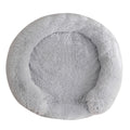 Bedsure Calming Dog Bed for Small Dogs - Donut Washable Small Pet Bed, Anti-Slip Round Fluffy Plush Faux Fur Large Cat Bed, Pale Grey