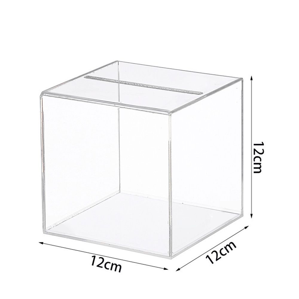 Clear Piggy Bank for Adults, Clear Acrylic, Money Tip Change Box to Help Budget and Save, Unopenable Savings Coin Money Jar Box for Adults(Square small size 12 * 12cm)