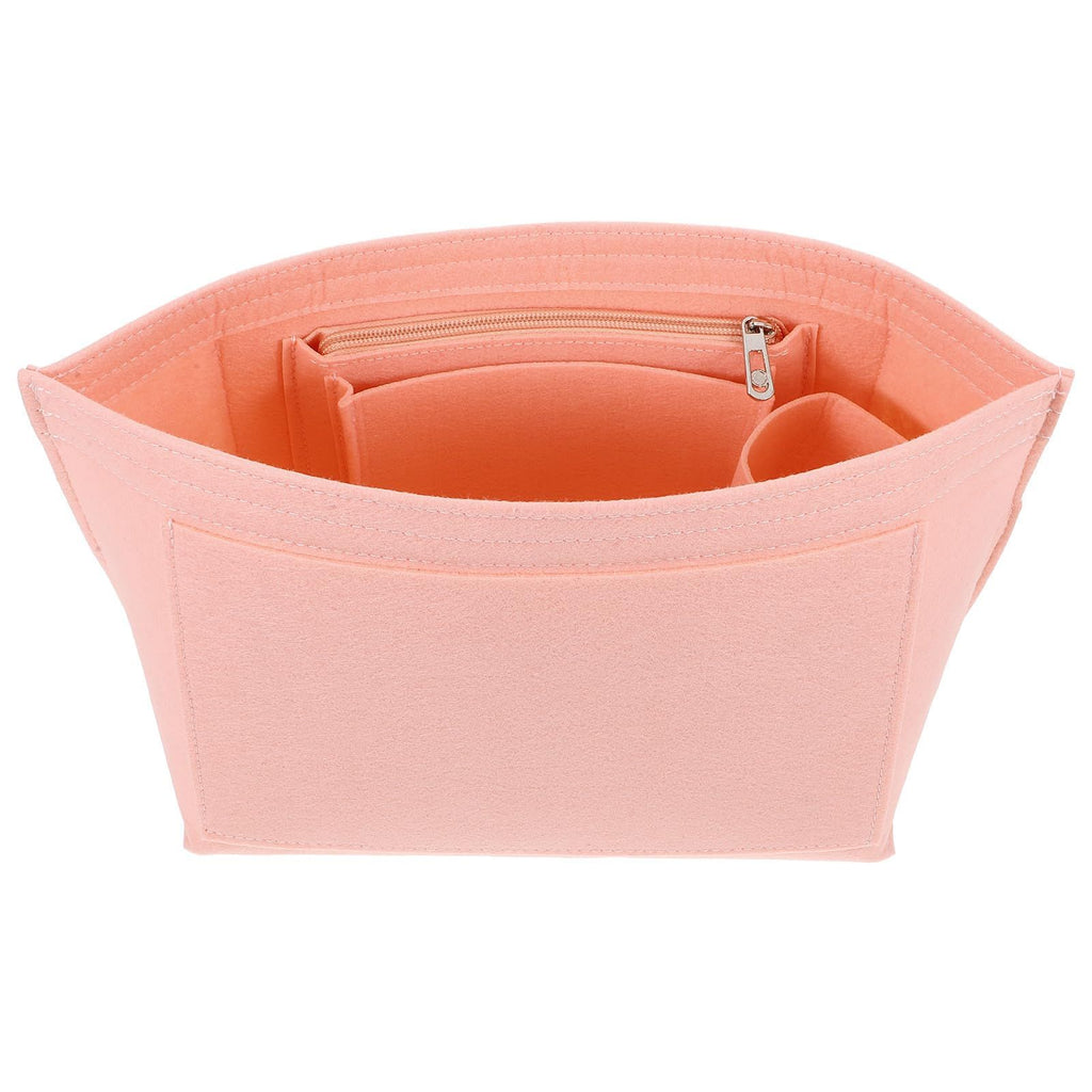 Felt inner bag, inner bag, felt storage and organizing bag, large capacity felt dumpling shaped makeup bag（pink）