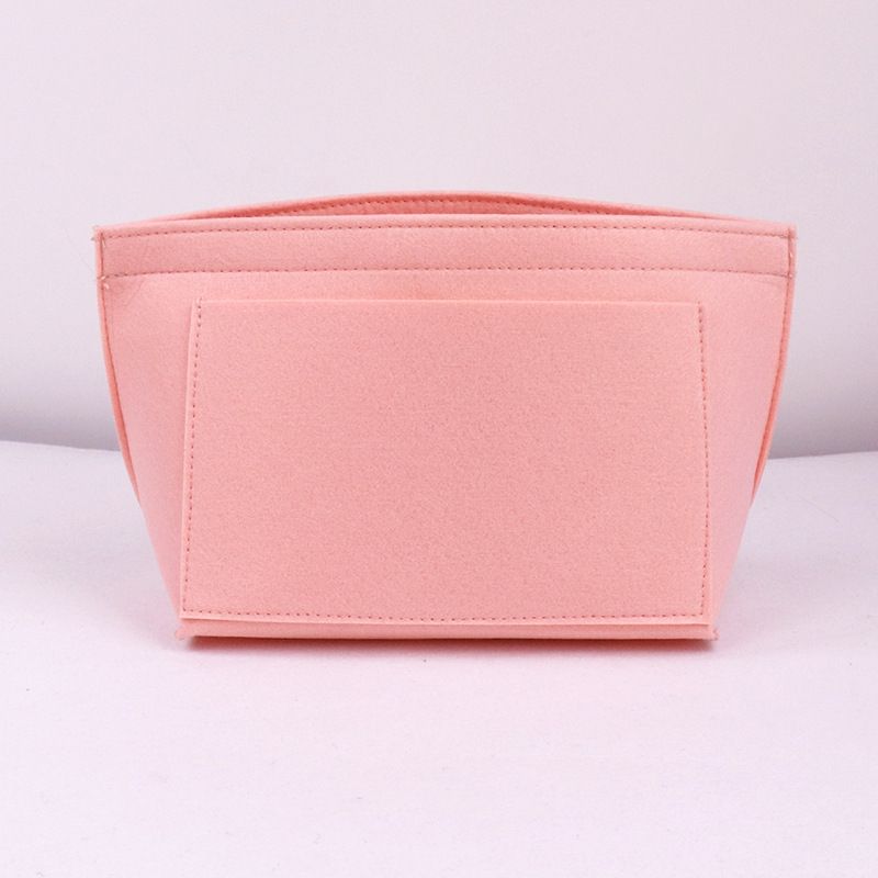 Felt inner bag, inner bag, felt storage and organizing bag, large capacity felt dumpling shaped makeup bag（pink）