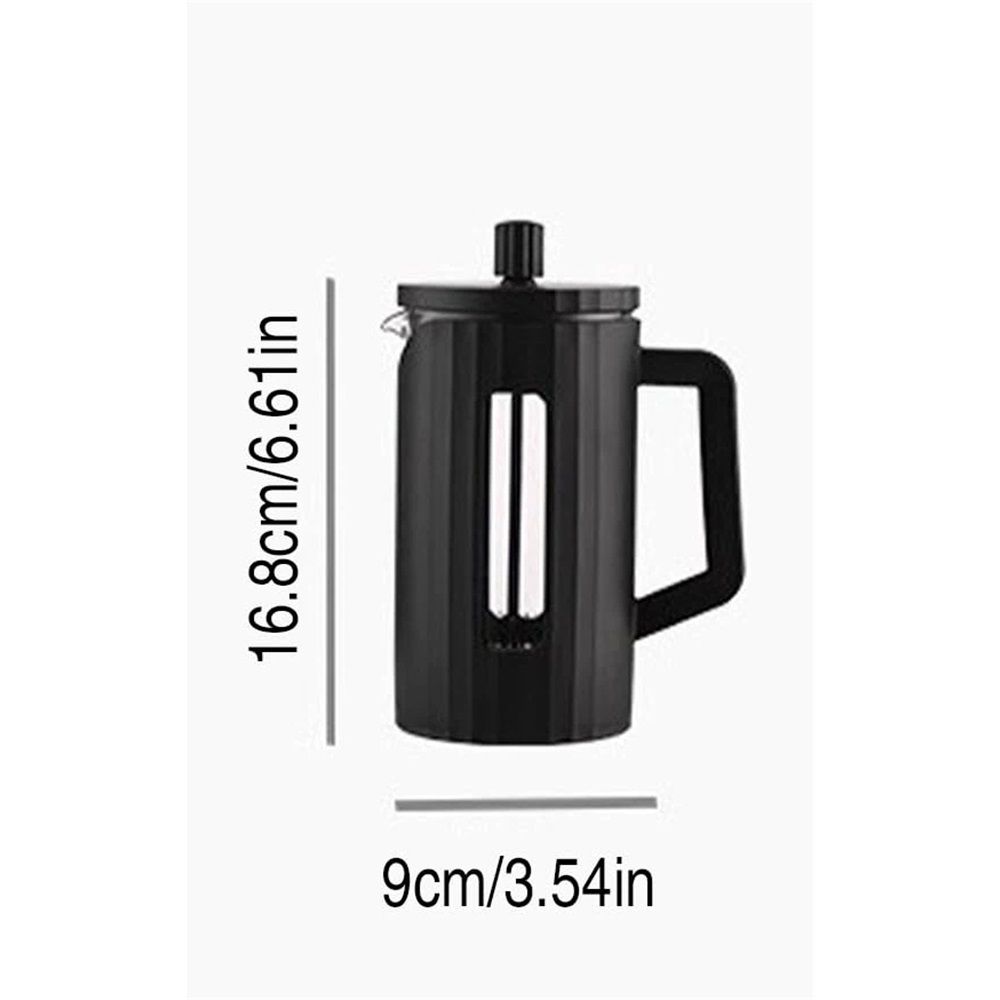 600Ml French Coffee Maker High Borosilicate Glass House Coffee Brewer Milk Foam Frother Tea Maker Black