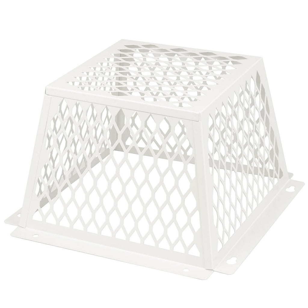 Dryer Vent Bird Guard,Dryer Vent Cover Guard for Most 3" to 4" Bathroom Exhaust Fan Ventilation Cover,7"Lx7"Wx5"H Steel Ventilation Bird Cage for Exhaust Fan Cover,White