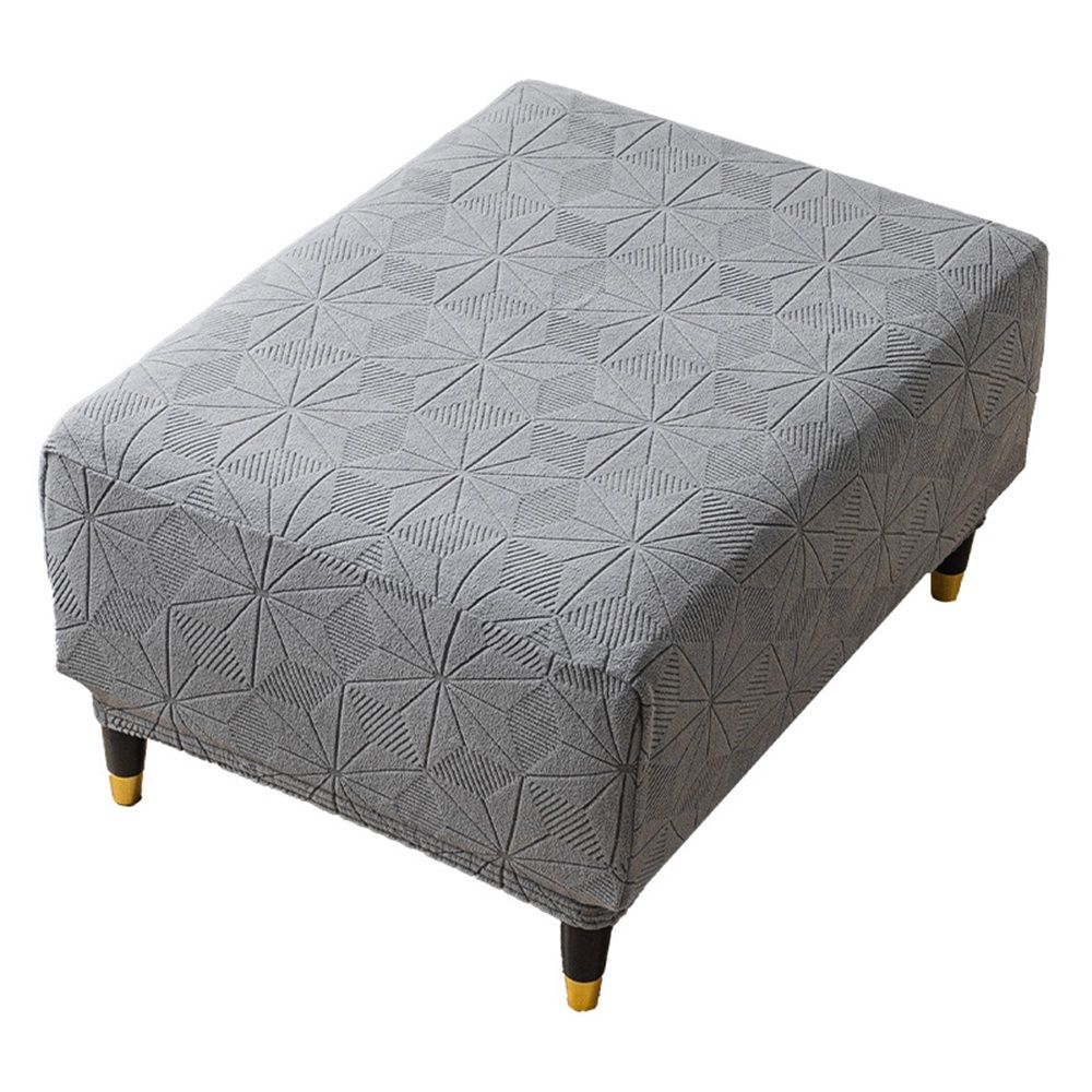 Cover Rectangle Large Thick Stretchable Slipcover for Square and Rectangle Furniture Protector Footstool Cover for Living Room Decor,Dark Grey,S