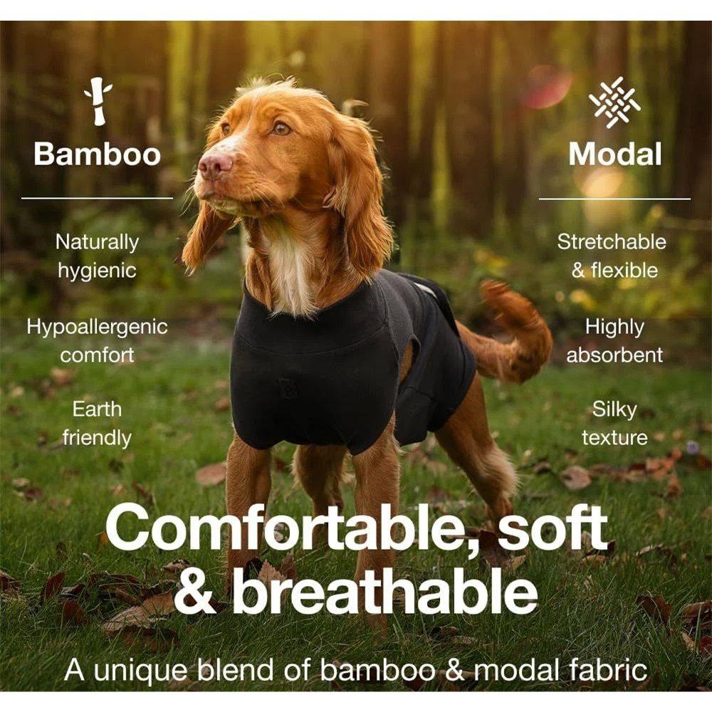 Dog postoperative rehabilitation suit, dog sterilization rehabilitation suit, dog surgical rehabilitation suit, dog abdominal wound bandage Black S