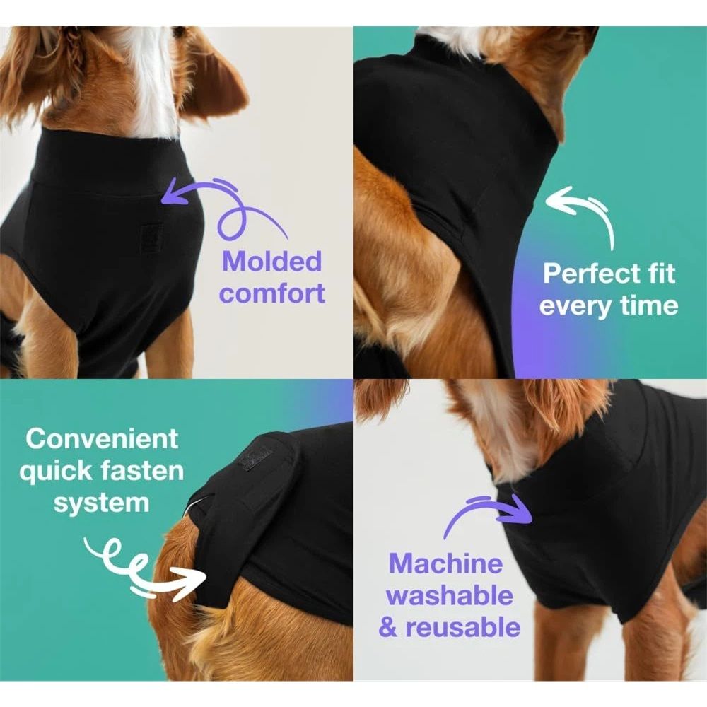 Dog postoperative rehabilitation suit, dog sterilization rehabilitation suit, dog surgical rehabilitation suit, dog abdominal wound bandage Black S
