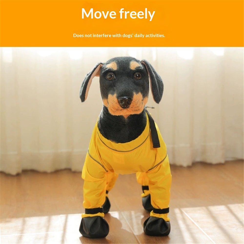 Dog Boots Leggings Waterproof Dog Pants Anti-Slip Dog Shoes Pet Paws Protector Dirty-Proof Dog Outdoor Walking Running Hiking Booties (Yellow, M)