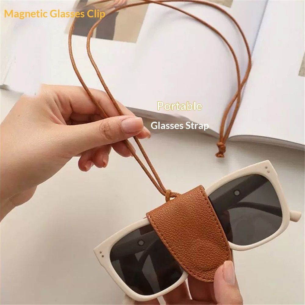 2pcs Glasses Case Portable Travel Sunglass Case with Lanyard Eyeglass Pouch Bag Sunglass Holder for Purse For Women Men (brown)