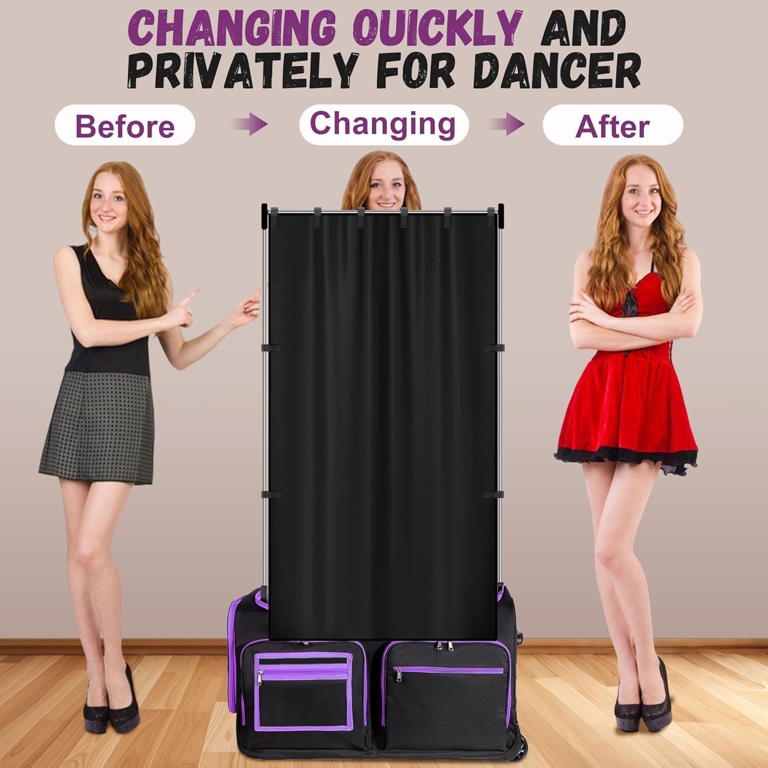 Privacy curtains for portable changing rooms, suitable for dancer backstage accessories, camping, curtains