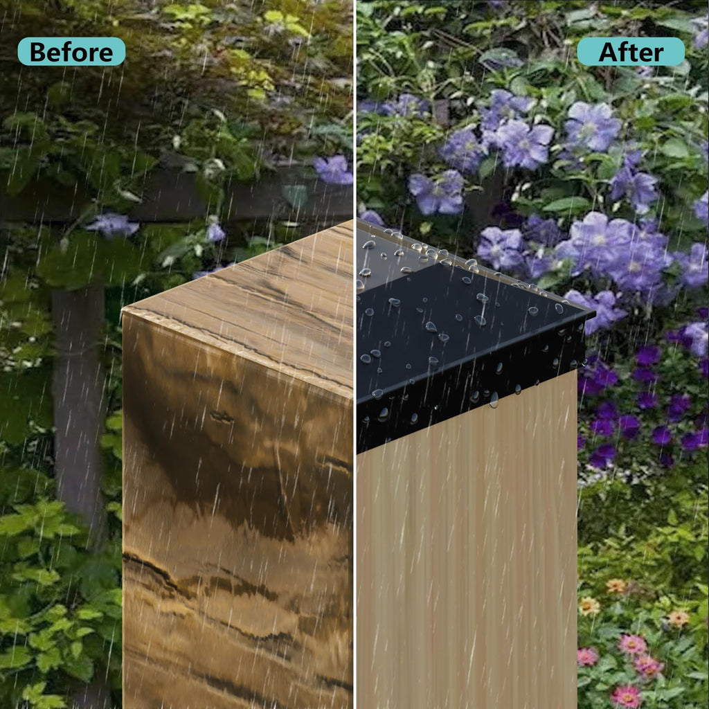 4x4 column caps (actual 3.5 "x 3.5") for wooden columns, durable powder coated fence caps for decks, terraces, and fences, weather resistant and rust resistant, 4x4 metal column caps (6-piece set)