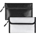 Fireproof Bag (8 x 5 inches) 5200℉ Heat Insulated, Fireproof Money Bag with Zipper for Cash (2-Pack  Black, white)